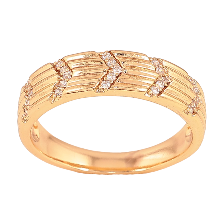 Каблучка Xuping колір Позолота 18K "Візерунок з кристалами" фото №5 Каблучка Xuping колір Позолота 18K "Візерунок з кристалами" фото №5