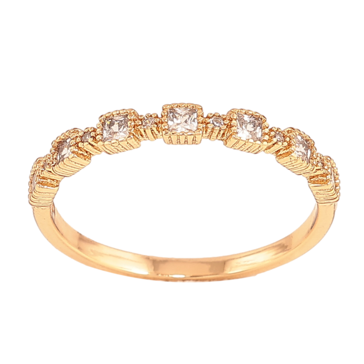 Каблучка Xuping колір Позолота 18K "Візерунок з кристалами"  фото №24