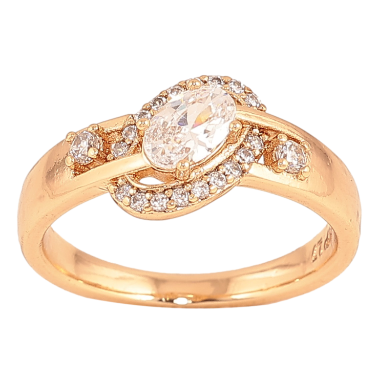Каблучка Xuping колір Позолота 18K "Візерунок з кристалами" фото №17