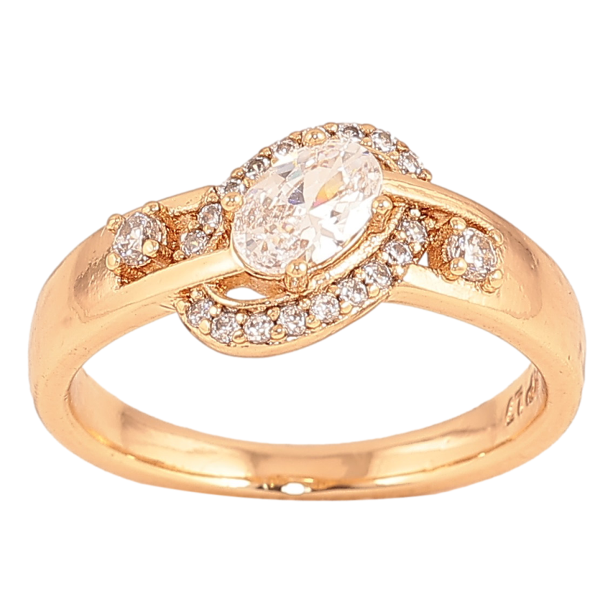 Каблучка Xuping колір Позолота 18K "Візерунок з кристалами" фото №1 Каблучка Xuping колір Позолота 18K "Візерунок з кристалами" фото №1