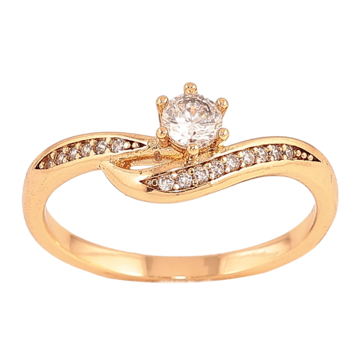 Каблучка Xuping колір Позолота 18K "Візерунок з кристалами" фото №11