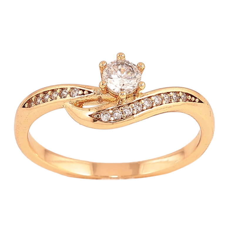 Каблучка Xuping колір Позолота 18K "Візерунок з кристалами" фото №3