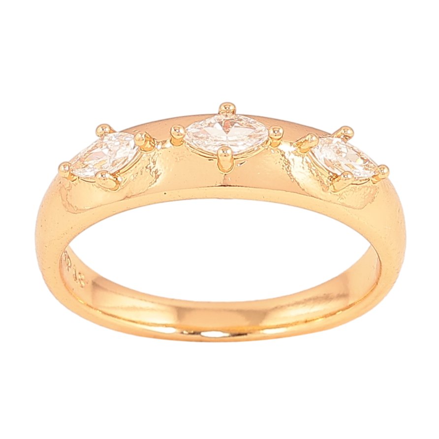 Каблучка Xuping колір Позолота 18K "Візерунок з кристалами" фото №1