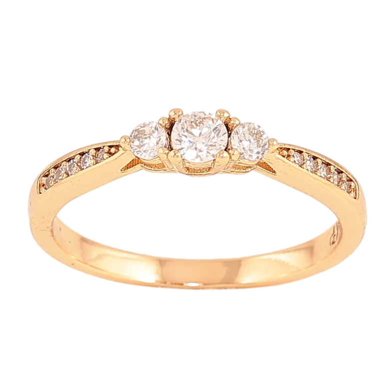 Каблучка Xuping колір Позолота 18K "Візерунок з кристалами" фото №2