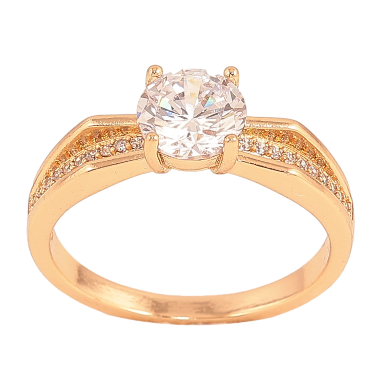 Кольцо Xuping цвет Позолота 18K "Узор с кристаллами" фото №2