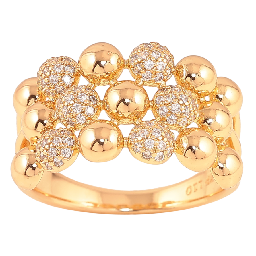 Кольцо Xuping цвет Позолота 18K "Узор с кристаллами" фото №1 Кольцо Xuping цвет Позолота 18K "Узор с кристаллами" фото №1