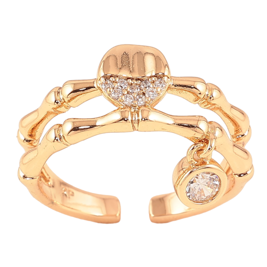 Кольцо Xuping цвет Позолота 18K "Узор с кристаллами" фото №1