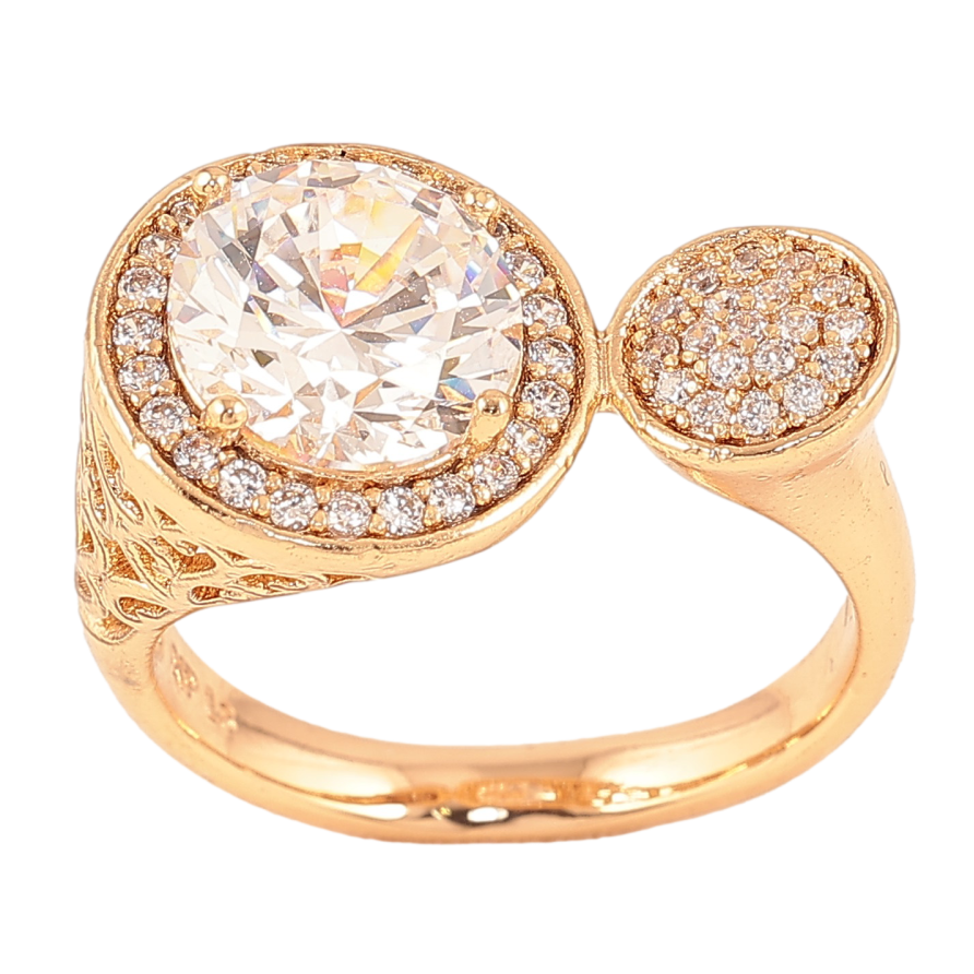 Кольцо Xuping цвет Позолота 18K "Узор с кристаллами" фото №1 Кольцо Xuping цвет Позолота 18K "Узор с кристаллами" фото №1
