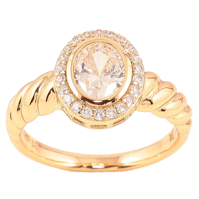 Кольцо Xuping цвет Позолота 18K "Узор с кристаллами" фото №1 Кольцо Xuping цвет Позолота 18K "Узор с кристаллами" фото №1
