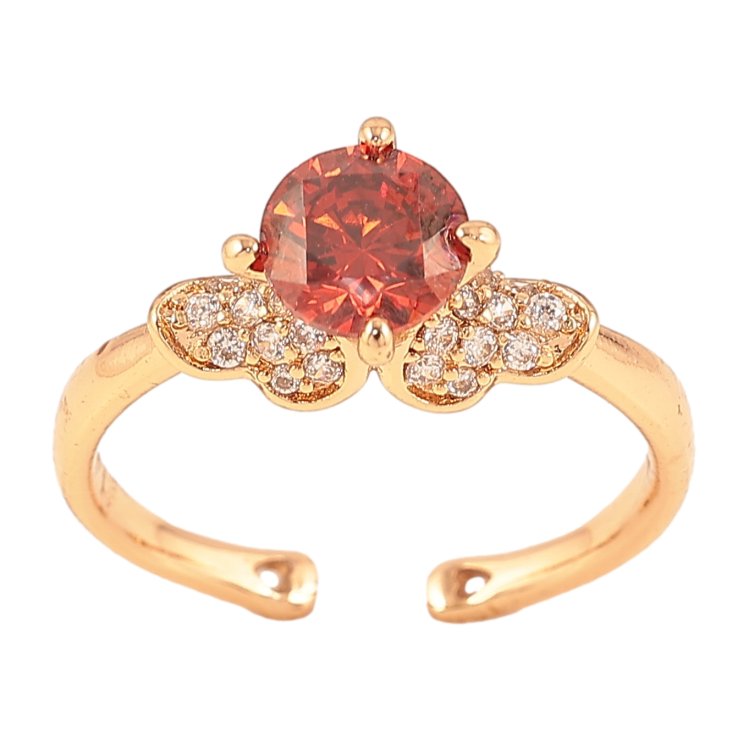 Кольцо Xuping цвет Позолота 18K "Узор с красным кристаллом"  фото №9