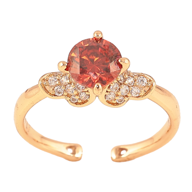 Кольцо Xuping цвет Позолота 18K "Узор с красным кристаллом" фото №1 Кольцо Xuping цвет Позолота 18K "Узор с красным кристаллом" фото №1