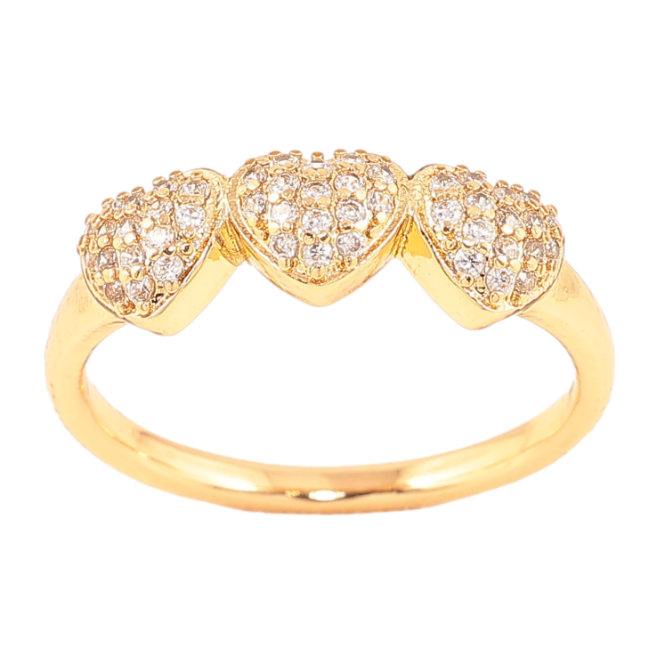 Кольцо Xuping цвет Позолота 18K "Сердечки с кристаллами"  фото №25