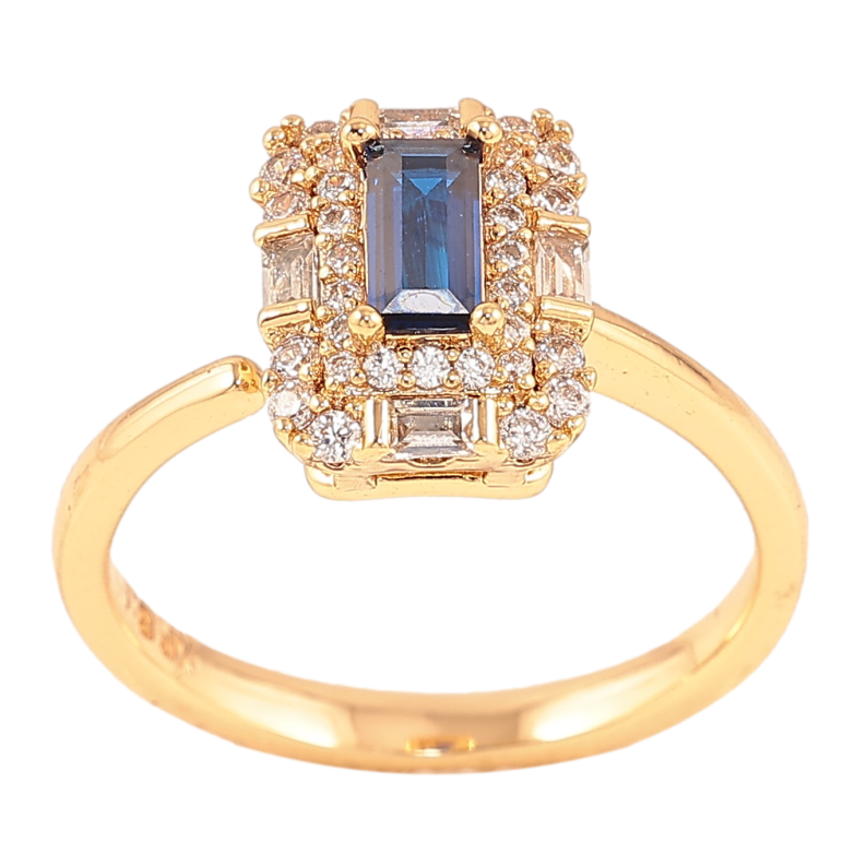 Каблучка Xuping колір Позолота 18K "Інкрустація із синім кристалом" фото №1