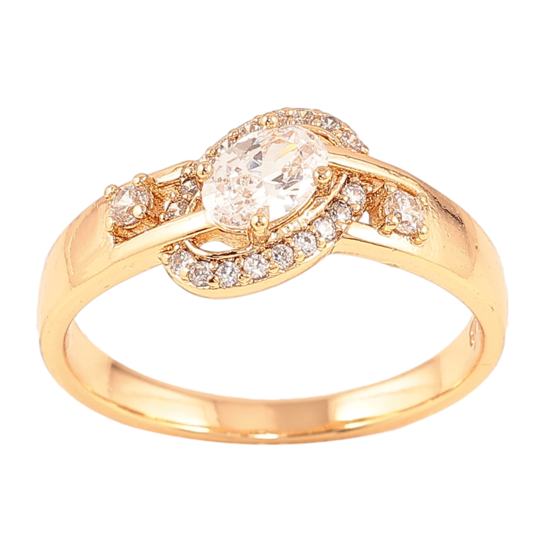 Каблучка Xuping колір Позолота 18K "Візерунок з кристалами" фото №1 Каблучка Xuping колір Позолота 18K "Візерунок з кристалами" фото №1