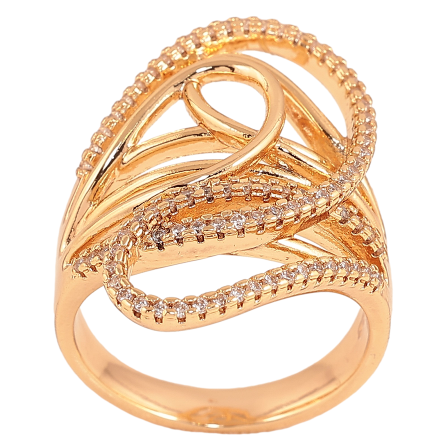 Кольцо Xuping цвет Позолота 18K "Узор с кристаллами" фото №1 Кольцо Xuping цвет Позолота 18K "Узор с кристаллами" фото №1