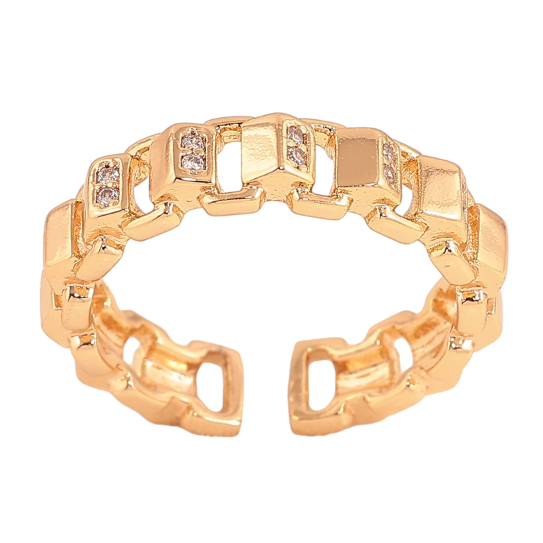 Кольцо Xuping цвет Позолота 18K "Узор с кристаллами" фото №3 Кольцо Xuping цвет Позолота 18K "Узор с кристаллами" фото №3