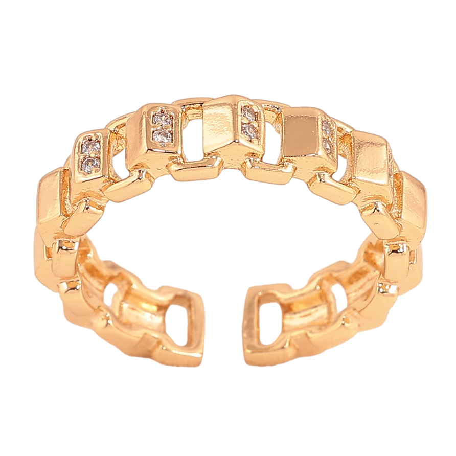 Кольцо Xuping цвет Позолота 18K "Узор с кристаллами" фото №1 Кольцо Xuping цвет Позолота 18K "Узор с кристаллами" фото №1