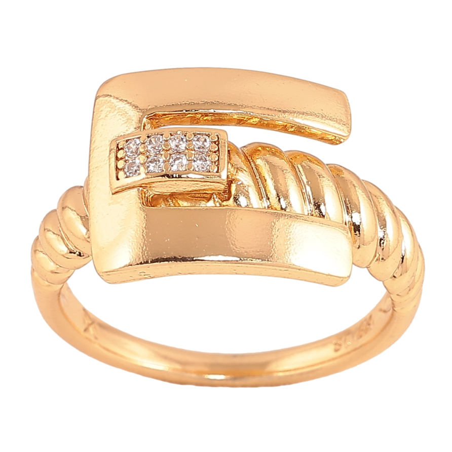 Кольцо Xuping цвет Позолота 18K "Узор с кристаллами" фото №1 Кольцо Xuping цвет Позолота 18K "Узор с кристаллами" фото №1