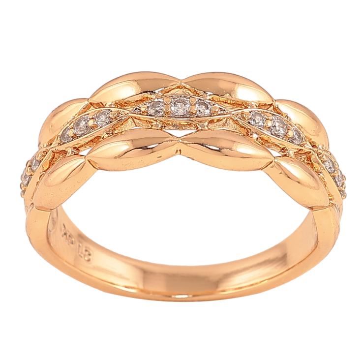 Кольцо Xuping цвет Позолота 18K "Узор с кристаллами" фото №4 Кольцо Xuping цвет Позолота 18K "Узор с кристаллами" фото №4