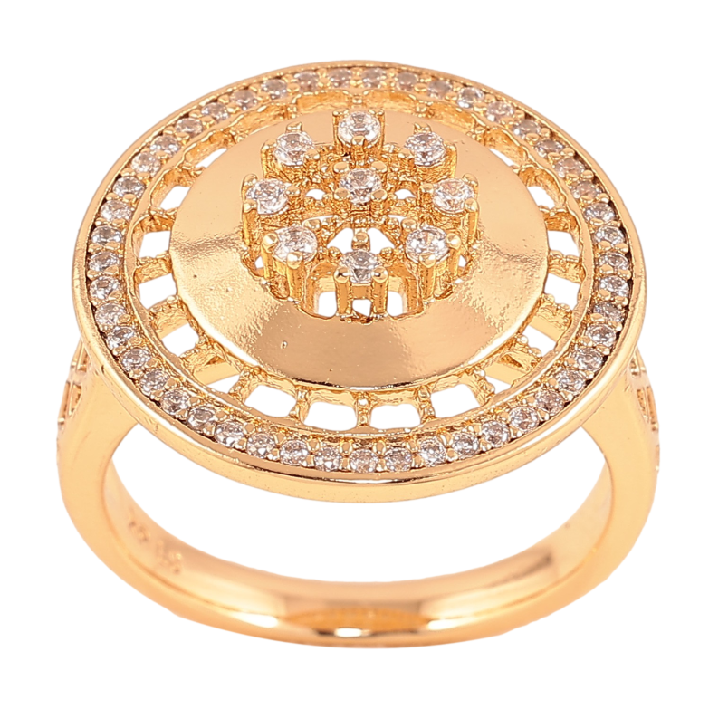 Каблучка Xuping колір Позолота 18K "Візерунок з кристалами" фото №2