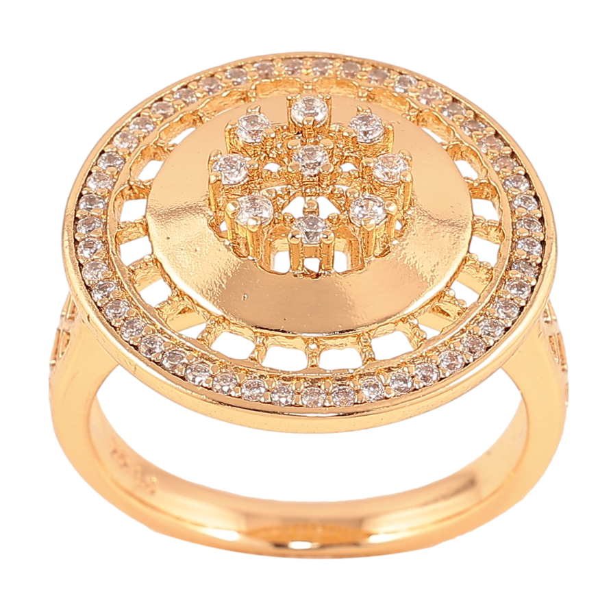 Кольцо Xuping цвет Позолота 18K "Узор с кристаллами" фото №1 Кольцо Xuping цвет Позолота 18K "Узор с кристаллами" фото №1