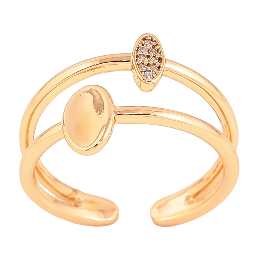 Кольцо Xuping цвет Позолота 18K "Узор с кристаллами" фото №1 Кольцо Xuping цвет Позолота 18K "Узор с кристаллами" фото №1