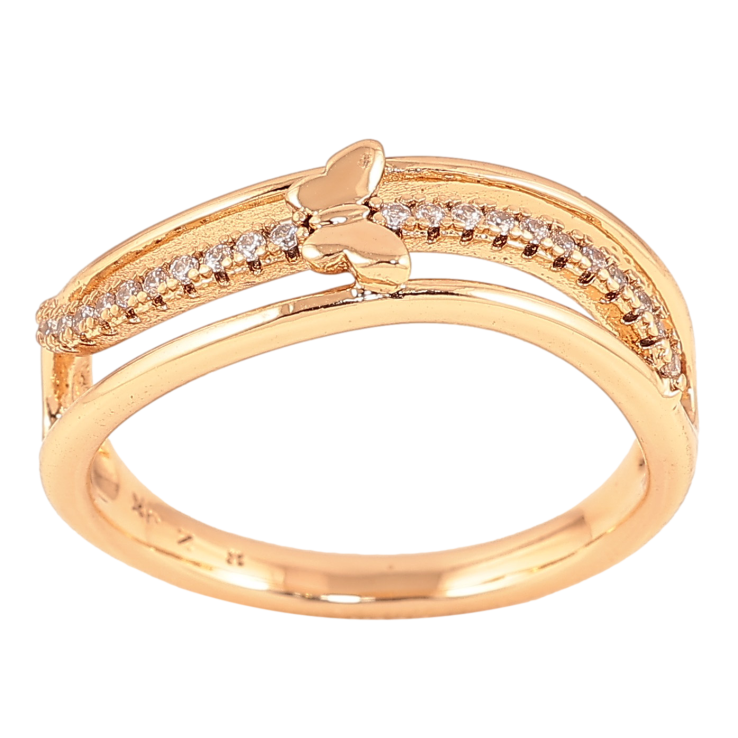 Кольцо Xuping цвет Позолота 18K "Узор с кристаллами" фото №2 Кольцо Xuping цвет Позолота 18K "Узор с кристаллами" фото №2