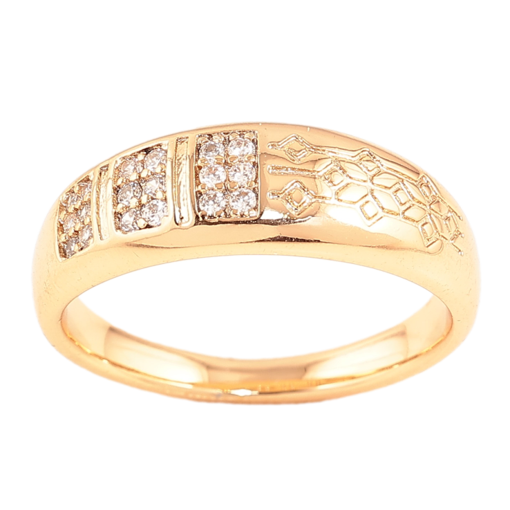 Каблучка Xuping колір Позолота 18K "Візерунок з кристалами" фото №2 Каблучка Xuping колір Позолота 18K "Візерунок з кристалами" фото №2
