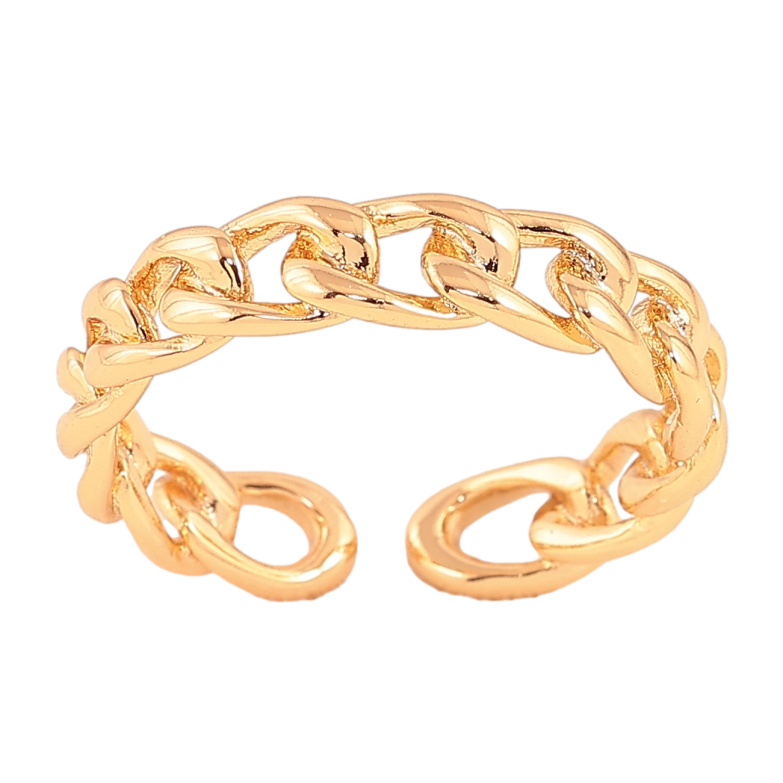 Каблучка Xuping колір Позолота 18K "Візерунок ланцюжок" фото №3
