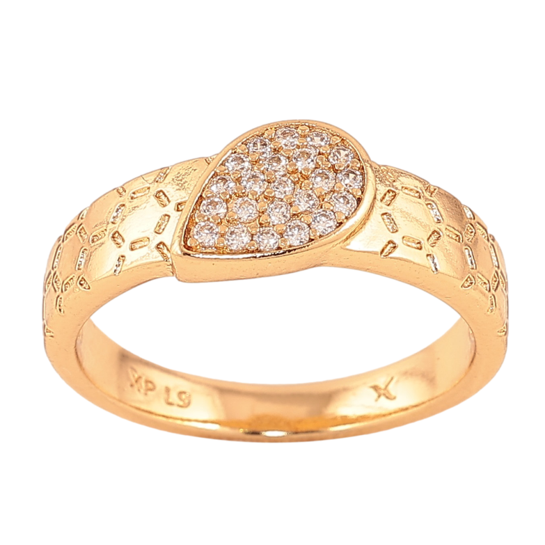 Каблучка Xuping колір Позолота 18K "Візерунок з кристалами" фото №5