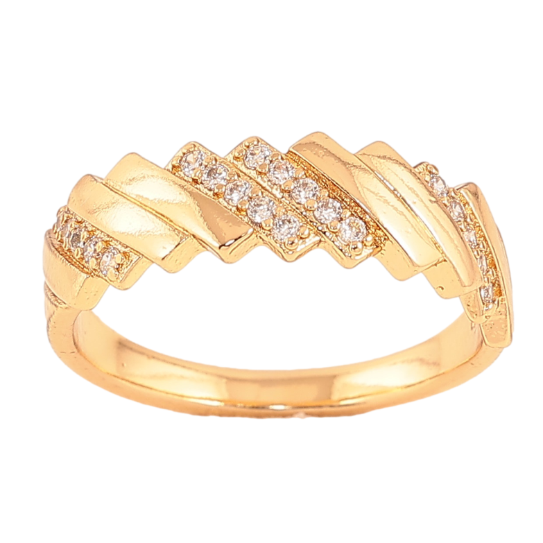 Кольцо Xuping цвет Позолота 18K "Узор с кристаллами"  фото №2