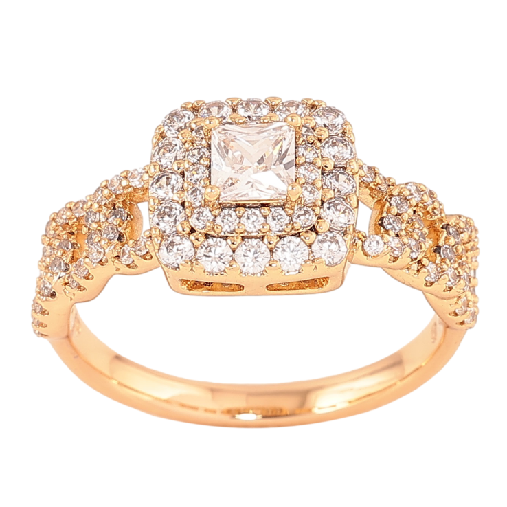 Кольцо Xuping цвет Позолота 18K "Узор с кристаллами"  фото №18