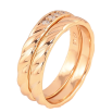 Кольцо Xuping цвет Позолота 18K "Двойное с узором с кристаллами" шир. 3мм фото №2