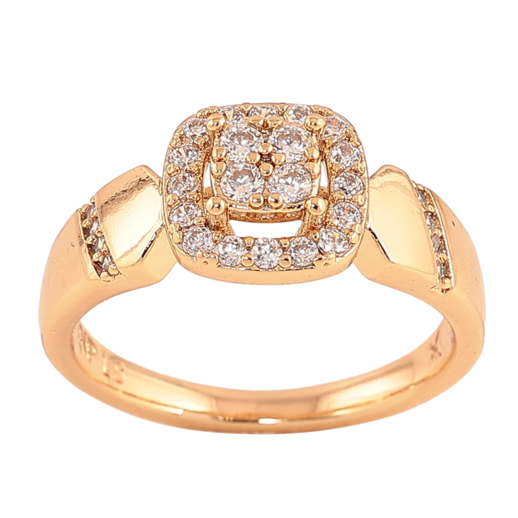 Кольцо Xuping цвет Позолота 18K "Узор с кристаллами"  фото №6