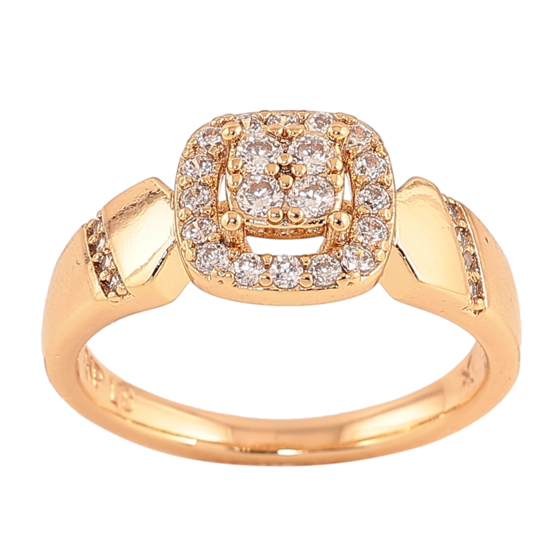 Кольцо Xuping цвет Позолота 18K "Узор с кристаллами"  фото №5