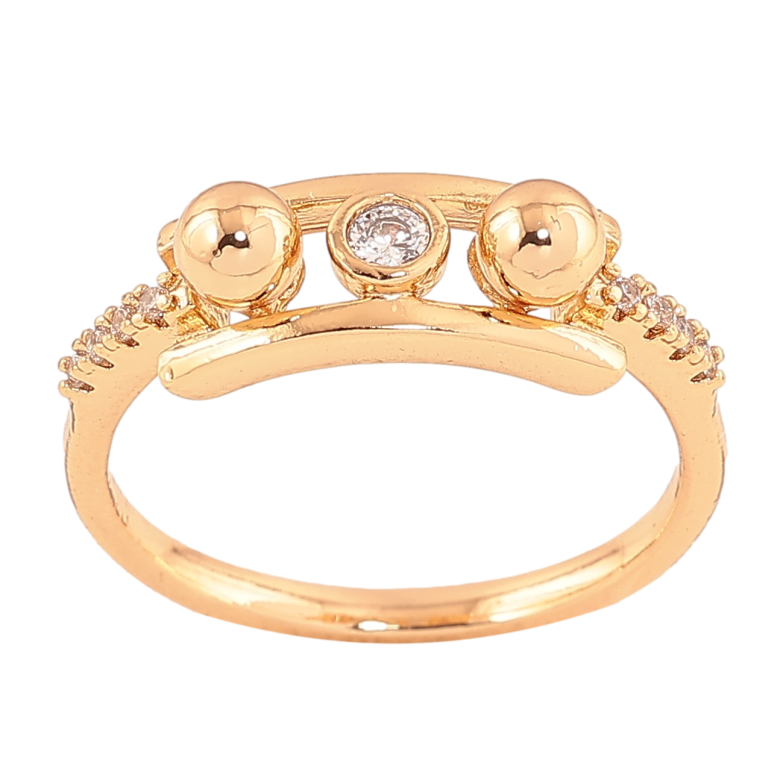 Кольцо Xuping цвет Позолота 18K "Узор с кристаллами"  фото №3