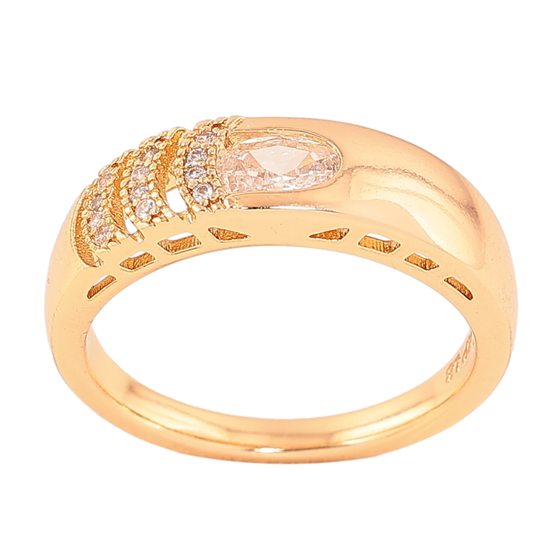 Кольцо Xuping цвет Позолота 18K "Узор с кристаллами"  фото №3