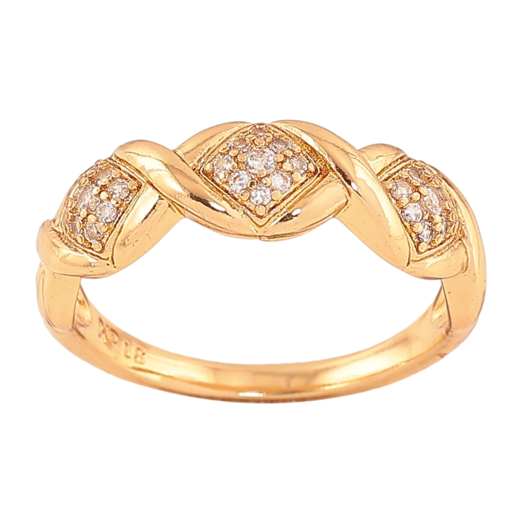 Кольцо Xuping цвет Позолота 18K "Узор с кристаллами"  фото №12