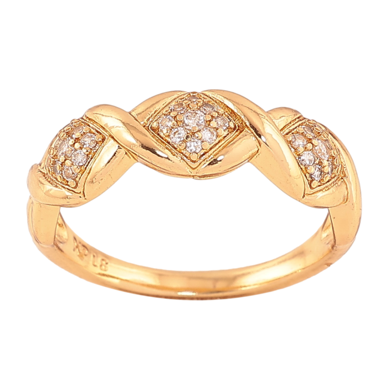 Кольцо Xuping цвет Позолота 18K "Узор с кристаллами"  фото №8