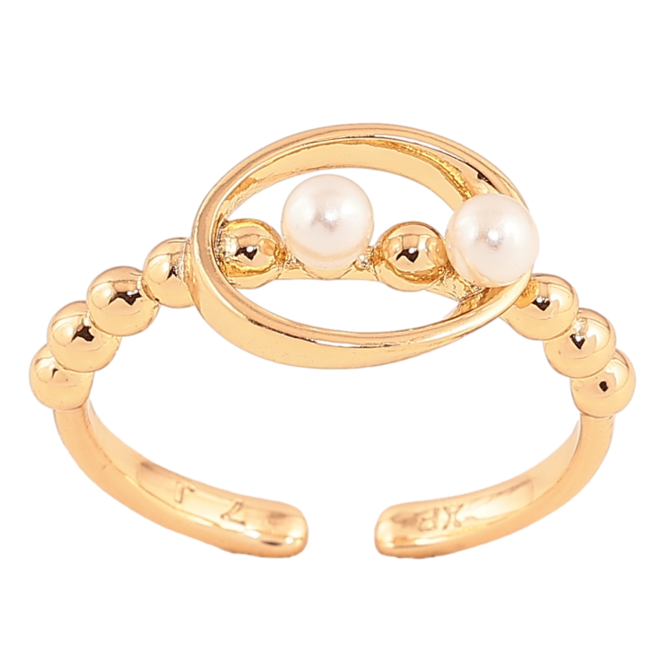 Кольцо Xuping цвет Позолота 18K "Узор с жемчужинами" фото №10