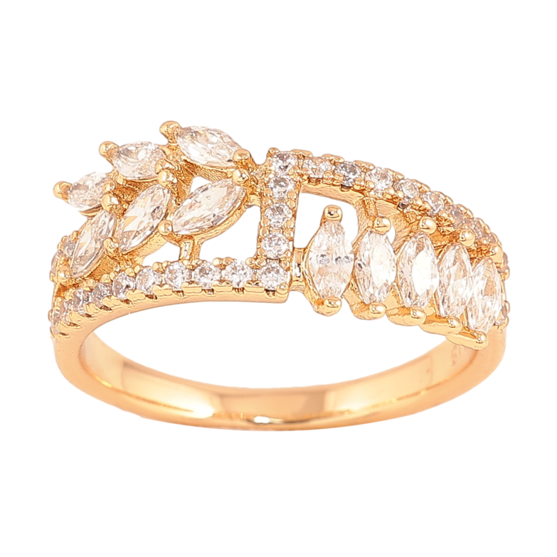 Кольцо Xuping цвет Позолота 18K "Узор с кристаллами" фото №1