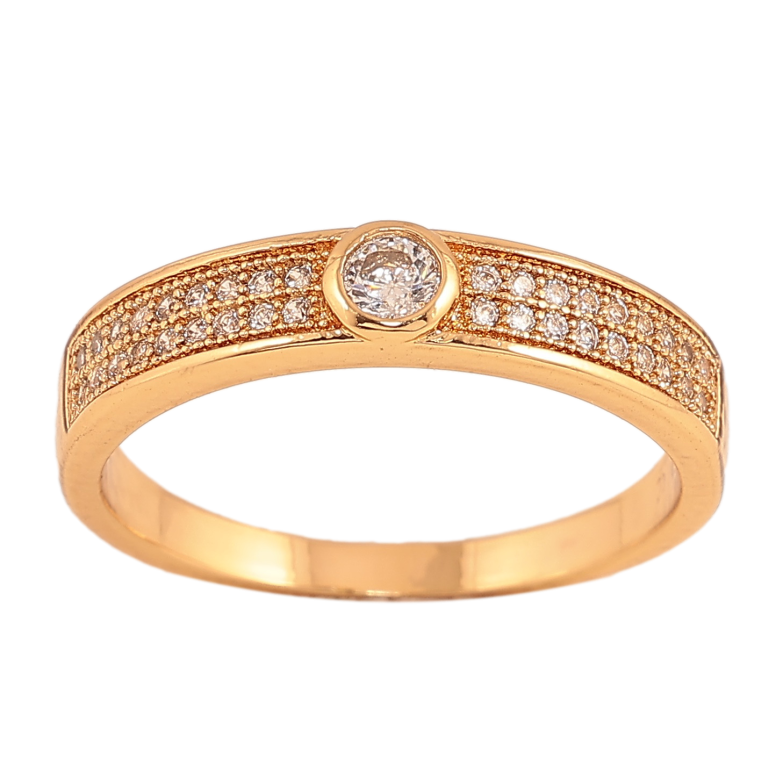 Каблучка Xuping колір Позолота 18K "Візерунок з кристалами" фото №1 Каблучка Xuping колір Позолота 18K "Візерунок з кристалами" фото №1