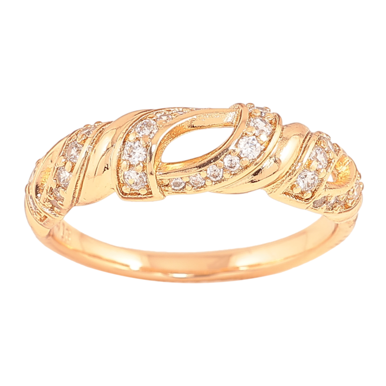 Каблучка Xuping колір Позолота 18K "Візерунок з кристалами" фото №1 Каблучка Xuping колір Позолота 18K "Візерунок з кристалами" фото №1