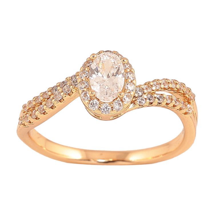 Каблучка Xuping колір Позолота 18K "Візерунок з кристалами" фото №4