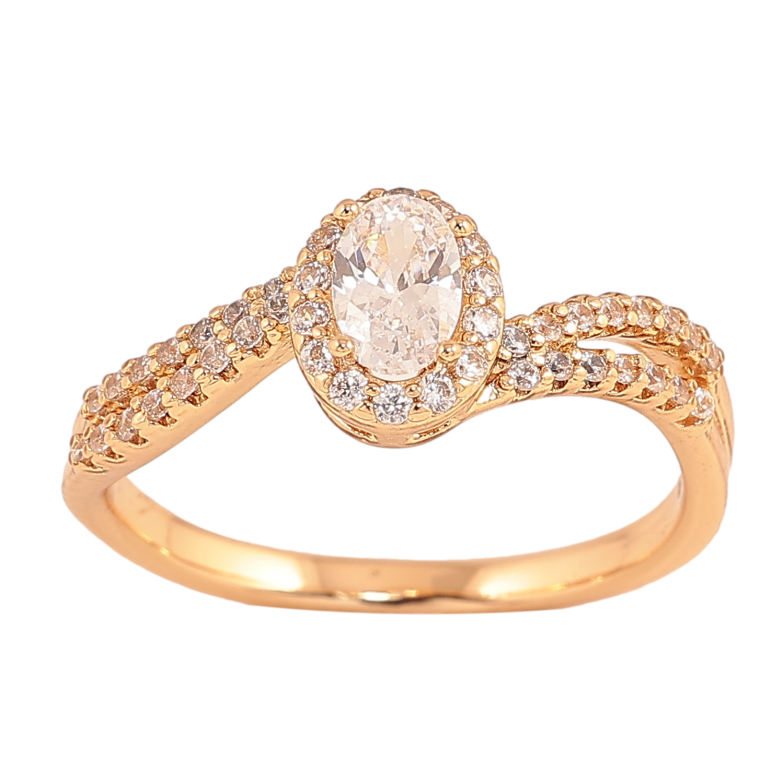 Каблучка Xuping колір Позолота 18K "Візерунок з кристалами" фото №3