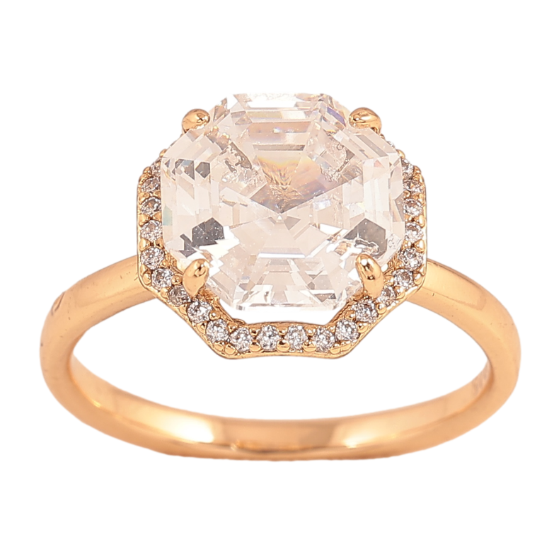 Каблучка Xuping колір Позолота 18K "Візерунок з кристалами" фото №2