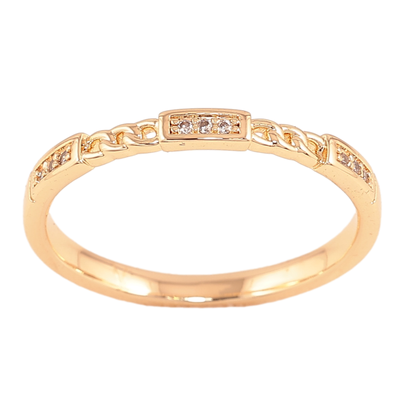 Каблучка Xuping колір Позолота 18K "Візерунок з кристалами" фото №1