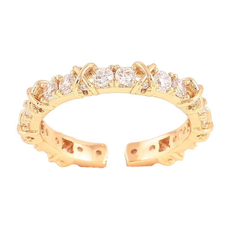 Кольцо Xuping цвет Позолота 18K "Узор с кристаллами" фото №11 Кольцо Xuping цвет Позолота 18K "Узор с кристаллами" фото №11