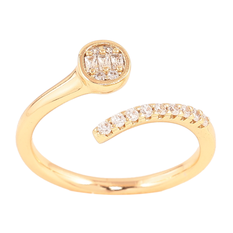 Каблучка Xuping колір Позолота 18K "Візерунок з кристалами" фото №1