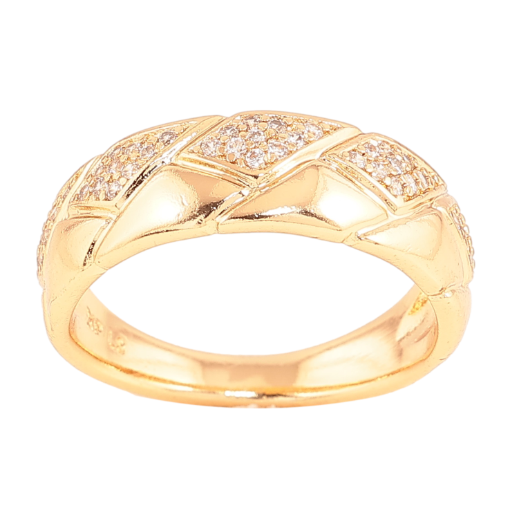 Кольцо Xuping цвет Позолота 18K "Узор с кристаллами" фото №7